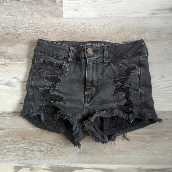 American Eagle Hi-Rise Shortie Jean Shorts - Picture 2 of 5